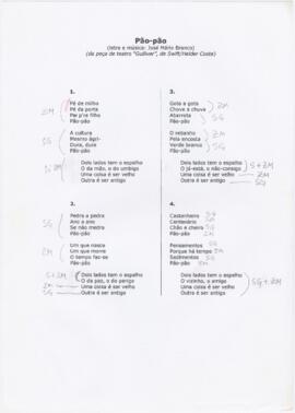 Letras da canção "Pão-pão"