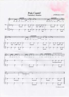 Parte de timbalões e bombos da canção "Pois Canté!"