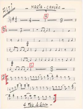 Parte de saxofone alto da canção "Maria-Canção"