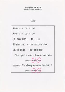 Lenga-lengas recitadas de "Benjamim na aula"