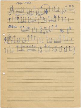 Partitura da melodia para voz da canção "Cega-rega"