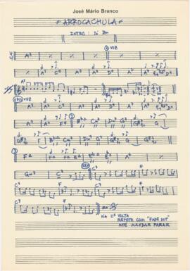 Partitura e cifras da canção "Arrocachula"