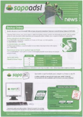 Folheto publicitário da Sapo ADSL