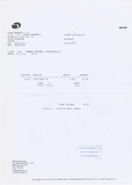 Factura / recibo de abastecimento de combustível