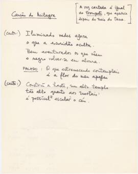 Letra de "Canção do Milagre"