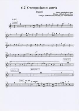 Parte de flauta piccolo da canção "O tempo dantes corria"
