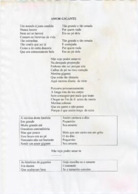 Letra da canção "Amor gigante"