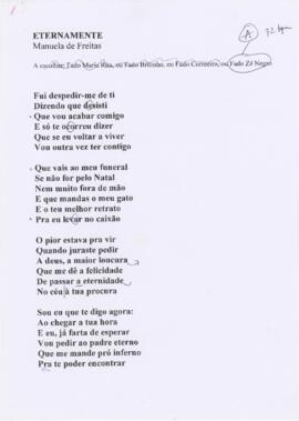 Letra da canção "Eternamente"