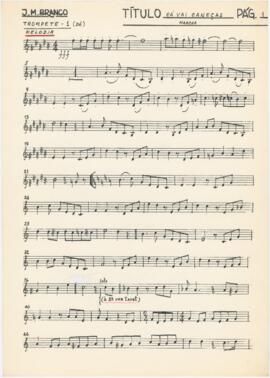 Parte de trompete 1 com melodia da canção "Cá vai Caneças"