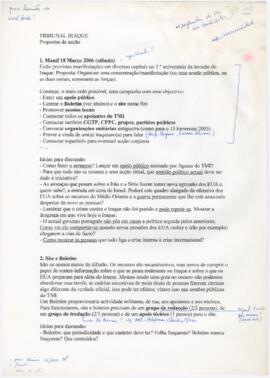 Propostas de acção