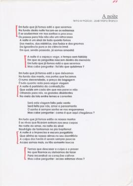 Letra de "A noite"
