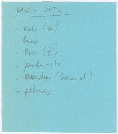 Lista de instrumentos da canção "Canto Duro"