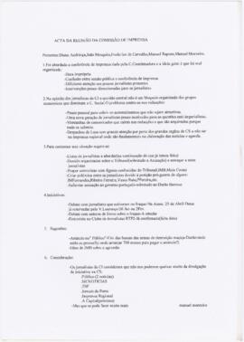 Acta da reunião da Comissão de Imprensa