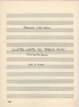 Partituras de "Quatro Cantos das "Barcas Novas""