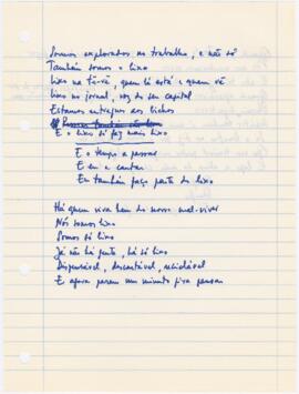 Letras das canções "Canção dos despedidos" e "Onofre"