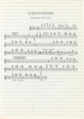 Parte de guitarra eléctrica da canção "Diminuendos"