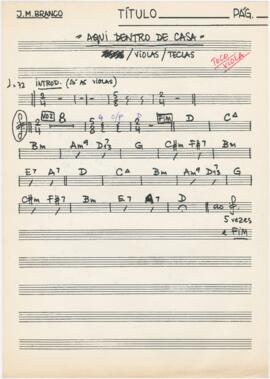 Cifras para violas / teclas da canção "Aqui dentro de casa"