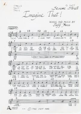 Partitura, cifras e letra da canção "Imagine that!"