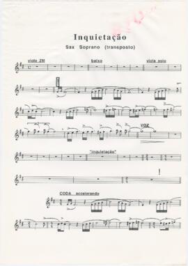 Parte de saxofone soprano da canção "Inquietação"
