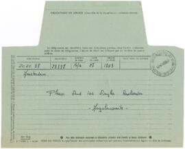 Telegrama do Angola Comité para José Mário Branco