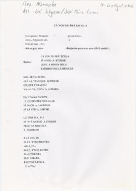 Letra de "Cá vou eu prá escola"