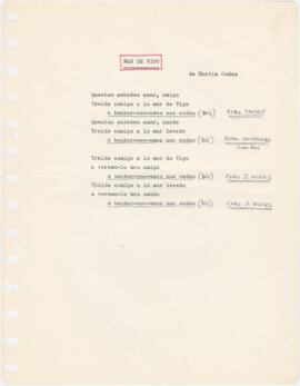 Letra da canção "Mar de Vigo"