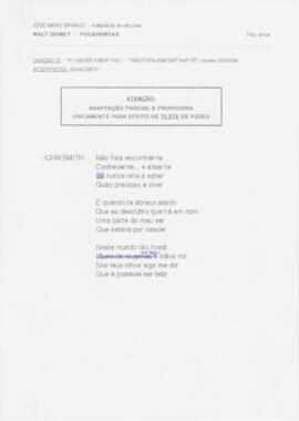 Adaptação da letra da canção "If I Never Knew You"