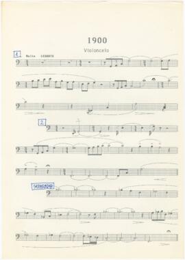 Parte de violoncelo da canção "1900"