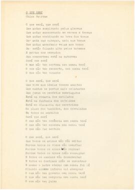 Letra da canção "O que será"