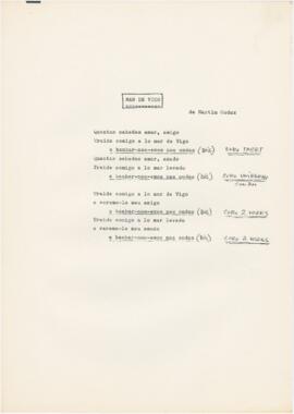 Letra da canção "Mar de Vigo"