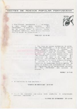 Anúncio de "Noites de Música Popular Portuguesa"