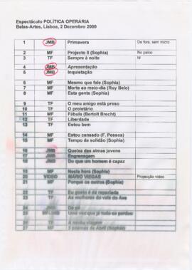 Alinhamento de espectáculo da Política Operária