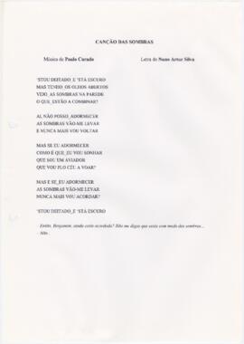 Letra de "Canção das sombras"