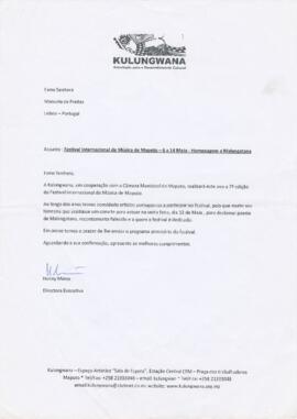 Correspondência para Manuela de Freitas