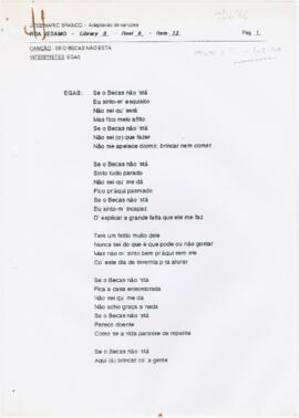 Letra da canção "Se o Becas não está"