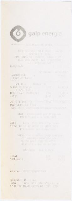 Factura / recibo da Galp