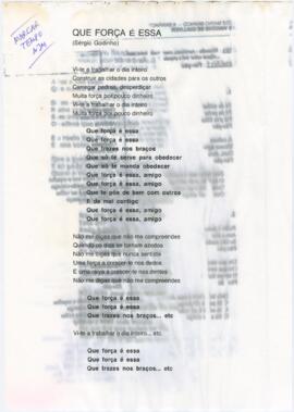 Letra da canção "Que força é essa"