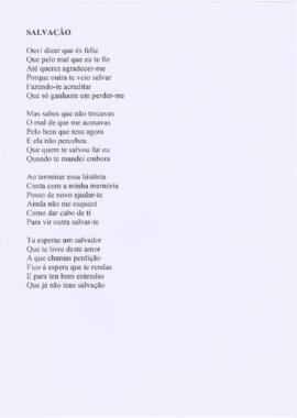 Letra da canção "Salvação"