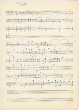 Partitura da canção "Queixa das almas jovens censuradas" + alinhamento do espectáculo &...