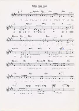 Partitura e cifras da canção "Olha para mim"