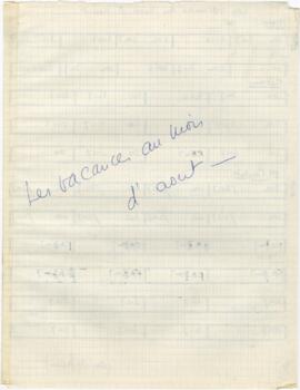 Cifras da canção "Les Vacances au mois d'Aout"