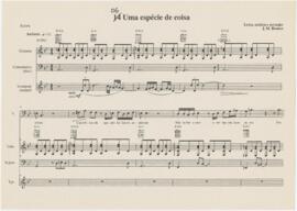 Partitura geral da canção "Uma espécie de coisa"