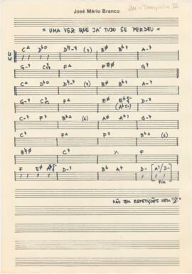 Cifras da canção "Uma vez que já tudo se perdeu"