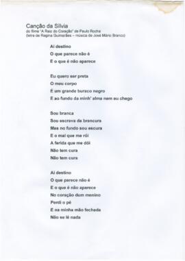 Letra da canção "Canção da Sílvia"