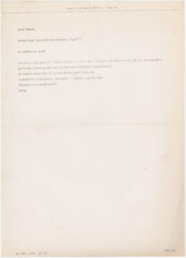 Correspondência de Jorge Silva Melo para José Mário Branco