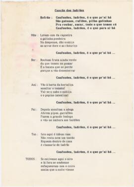 Letra da canção "Canção dos ladrões"