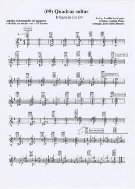 Parte de viola braguesa da canção "Quadras soltas"