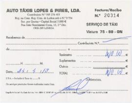 Factura / recibo de táxi