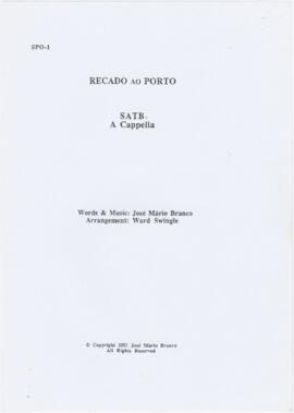Partitura da canção "Recado ao Porto"