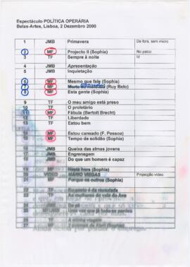 Alinhamento de espectáculo da Política Operária